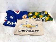 3 X ASSORTED FOOTBALL TOPS TO INCLUDE ADIDAS ARSENAL EMIRATES TOP SIZE MEDIUM