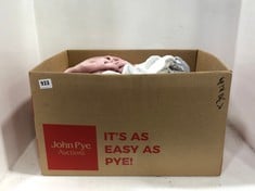 BOX OF ASSORTED BABY CLOTHES TO INCLUDE MAYORAL NEWBORN JOGGERS IN GREY