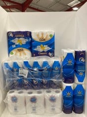 QTY OF ASSORTED TOILET / KITCHEN ROLL TO INCLUDE LITTLE DUCK CLASSIC LUXURY TOILET TISSUE - 9 ROLLS