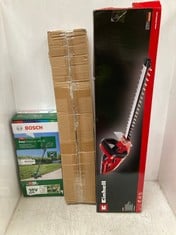 3 X ASSORTED GARDENING TOOLS TO INCLUDE BOSCH EASY GRASS CUT 18V-26 CORDED GRASS TRIMMER