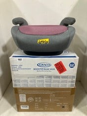 3 X ASSORTED CHILDRENS CAR SEATS TO INCLUDE GRACO BOOSTER BACKLESS CAR SEAT - MODEL NO. R129