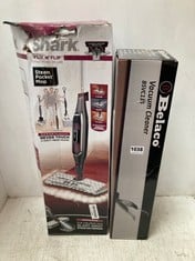 SHARK KLIK N' FLIP STEAM POCKET MOP TO INCLUDE BELACO VACUUM CLEANER BSVC135