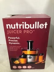 NUTRIBULLET JUICER PRO 2 LITRE PULP BASIN AND 800ML JUICER PITCHER IN SILVER - MODEL NO. NBJ-200 - RRP £119