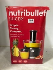 NUTRIBULLET JUICER 8PC SET 1.5 LITRE PULP BASIN AND 800ML JUICER PITCHER IN GREY - MODEL NO. NBJ-200 - RRP £100