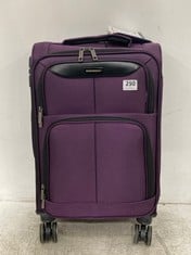 SHOWKOO SOFT SHELL FABRIC 4 WHEEL CABIN CASE TRAVEL SUITCASE IN PURPLE