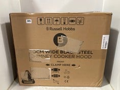 RUSSELL HOBBS 60CM WIDE BLACK STEEL CHIMNEY COOKER HOOD - RRP £100