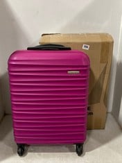 AVIO HARDSHELL 4 WHEEL WAVY CABIN CASE TRAVEL LUGGAGE SUITCASE IN PINK