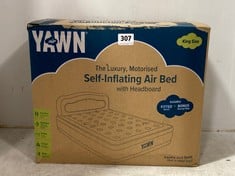 YAWN AIR MOTORISED SELF INFLATING AIR BED WITH HEADBOARD KING SIZE