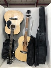 4 X ASSORTED MUSIC ITEMS TO INCLUDE MARTIN SMITH ACOUSTIC GUITAR NATURAL W-101-N-PK