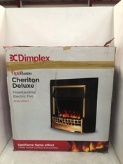 DIMPLEX OPTIFLAME CHERITON DELUXE FREESTANDING ELECTRIC FIRE BRASS EFFECT - MODEL NO. CHT20X-BR - RRP £250