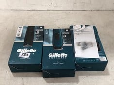 3 X ASSORTED SHAVING ITEMS TO INCLUDE GILLETTE INTIMATE I5 HAIR TRIMMER - TOTAL RRP £180