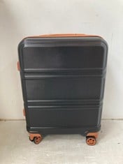 KONO 4 WHEEL HARDSHELL 20" TRAVEL LUGGAGE SUITCASE IN BLACK/BROWN - MODEL NO. K1871-1L