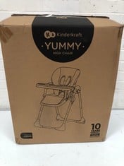 KINDERKRAFT YUMMY HIGH CHAIR - MODEL NO. KKKYUMMYGRY00BS - RRP £109