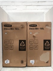 2 X CURVER DECO 50L KITCHEN BINS