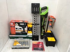 7 X ASSORTED HEAVY DUTY TOOL ITEMS TO INCLUDE MYLEK COMPAKT 18V CORDLESS LI-ION DRILL