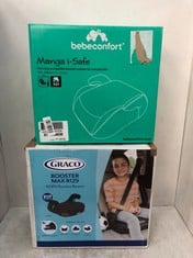 GRACO BOOSTER MAX R129 ISOFIX BACKLESS BOOSTER CHILD SEAT IN BLACK TO INCLUDE BEBECONFORT MANGA I-SAFE COMPATIBLE BOOSTER CUSHION SEAT