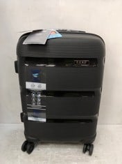 KONO BRITISH TRAVELLER 4 WHEEL HARDSHELL CABIN CASE TRAVEL LUGGAGE SUITCASE IN BLACK