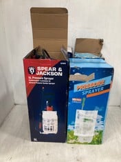 4 X ASSORTED GARDEN ITEMS TO INCLUDE SPEAR AND JACKSONS 5 LITRE PRESSURE SPRAYER