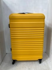 COOLIFE 4 WHEEL MEDIUM HARDSHELL TRAVEL LUGGAGE SUITCASE IN YELLOW