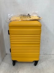 COOLIFE 4 WHEEL CABIN CASE HARDSHELL TRAVEL LUGGAGE SUITCASE IN YELLOW TO INCLUDE COOLIFE SMALL TRAVEL UTILITY BAG IN YELLOW