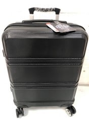 KONO 4 WHEEL HARDSHELL CABIN SIZE TRAVEL LUGGAGE SUITCASE IN BLACK