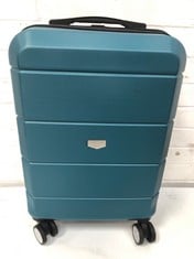 LUGG LIGHTWEIGHT WHEEL HARDSHELL CABIN SIZE TRAVEL LUGGAGE SUITCASE IN TEAL