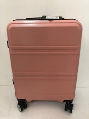 KONO 4 WHEEL HARDSHELL CABIN SIZE TRAVEL LUGGAGE SUITCASE IN PINK