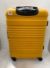 COOLIFE 4 WHEEL HARDSHELL CABIN SIZE TRAVEL LUGGAGE SUITCASE IN YELLOW -