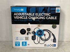 SIMPLY ADJUSTABLE ELECTRIC VEHICLE CHARGING CABLE UK 3-PIN TO TYPE 2-5M RRP- £284.99