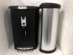 SIMPLEHUMAN 50L KITCHEN BIN IN BLACK AND STAINLESS STEEL KITCHEN BIN