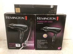 2 X REMINGTON POWER DRY 2000 HAIRDRYER TO INCLUDE GHD THE BLOW DRYER