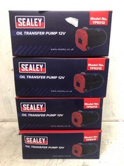 4 X SEALEY 12V OIL TRANSFER PUMP - MODEL NO. TP9312