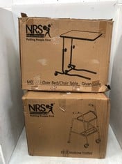 NRS OVERBED/ CHAIR TABLE AND NRS DUO WALKING TROLLEY