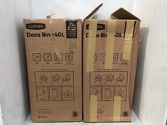 2 X CURVER DECO 40L KITCHEN BINS