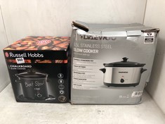 RUSSELL HOBBS CHALKBOARD SLOW COOKER AND DAEWOO 6.5L STAINLESS STEEL SLOW COOKER