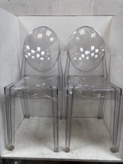 3 X CLEAR PERSPEX CHAIR