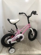 GLERC FANTACY KIDS BIKE PINK/WHITE WITH STABILISERS RRP- £159.99