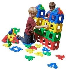 4 X GIANT POLYDRON - EARLY YEARS EDUCATIONAL LARGE OUTDOOR INTERLOCKING CONSTRUCTION BUILDING BLOCKS TOY- CLASS SET - 80 PIECES - 2 YEARS +.