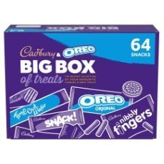 QTY OF ASSORTED FOOD ITEMS TO INCLUDE CADBURY & OREO 64 BIG BOX OF TREATS BBE: 04/01/25, GALAXY SMOOTH MILK 100G, SENSATIONS BALSAMIC VINEGAR AND CARAMELISED ONION THICK CUT VEGETARIAN POTATO CRISPS,