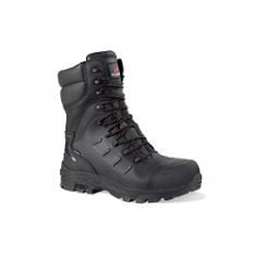 1 X ROCK FALL MEN'S RF540 MONZONITE SAFETY BOOT, BLACK, 10 UK.