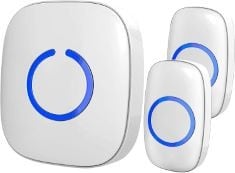 SADOTECH WIRELESS DOORBELL - MODEL CX, 2 PUSH BUTTON, CORDLESS, WATERPROOF TRANSMITTERS W/ 1 RECEIVER - BATTERY OPERATED DOOR BELLS W/ 52 CHIMES & 4 VOLUME SETTINGS – WHITE, SADOTECH WIRELESS DOORBEL