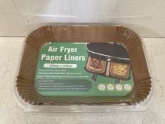 21 X AIR FRYER PAPER LINERS 220MM X 140MM.