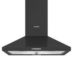 1 X COMFEE' 60 CM CHIMNEY COOKER HOOD PYRA17B-60 EXTRACTOR HOOD WITH LED AND RECIRCULATING & DUCTING SYSTEM WALL MOUNTED RANGE HOOD 600 MM EXTRACTOR FAN KITCHEN - BLACK.