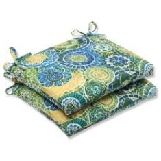 APPROX 10X ASSORTED ITEMS TO INCLUDE PILLOW PERFECT OUTDOOR OMNIA LAGOON SQUARED CORNERS SEAT CUSHION, SET OF 2, GREEN DECORE REVERSIBLE RECYCLED PLASTIC CAMPING AND PICNIC RUGS | PERFECT FOR GARDEN,