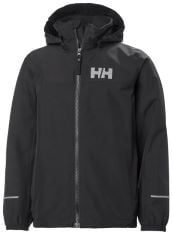 X2 ASSORTED COATS TO INCLUDE HELLY HANSEN JUNIOR UNISEX JUELL RAIN JACKET, 14, BLACK, TRESPASS KIDS' WATERPROOF DRIP DROP OUTDOOR RAIN SUIT, PINK (GERBERA), 5/6 YEAR.