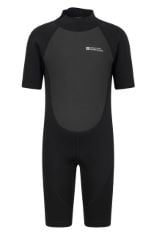 2X WETSUIT ITEMS TO INCLUDE MOUNTAIN WAREHOUSE JUNIOR KIDS SHORTY WETSUIT - 2.5MM THICKNESS, NEOPRENE KIDS WETSUIT, FLAT SEAMS CHILDRENS WETSUIT, ADJUSTABLE NECK SWIMMING SUIT - FOR SPRING, SUMMER BL