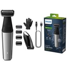 3 X ASSORTED MENS GROOMING ITEMS TO INCLUDE PHILIPS BODYGROOM SERIES 5000, SHOWERPROOF GROIN AND BODY TRIMMER, CLOSE AND COMFORTABLE SHAVE, COMPLETE BODY GROOMING INCLUDING BACK, 60 MIN. RUNTIME, MOD