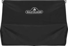 BOX OF ASSORTED OUTDOOR ITEMS TO INCLUDE NAPOLEON GRILL COVER FOR PRESTIGE PRO 500 AND PRESTIGE 500 BUILT-IN BBQ GRILLS, BLACK, WATER RESISTANT, UV PROTECTED, ADJUSTABLE STRAPS, COMFORT QUEST SINGLE