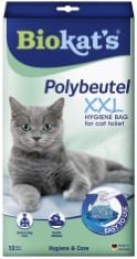 BOX OF ASSORTED PET ITEMS TO INCLUDE BIOKATʼS POLYBAGS XXL - CAT LITTER TRAY LINER BAGS FOR HYGIENIC LITTER DISPOSAL - 1 PACK (1 X 12 BAGS), ANCOL PADDED VIVA COLLAR WITH BUCKLE BLUE 45-54 CM SIZE 6