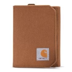 X2 ASSORTED ITEMS TO INCLUDE CARHARTT TRIFOLD WALLET, DURABLE FOR MEN, AVAILABLE IN LEATHER AND CANVAS STYLES, NYLON DUCK (CARHARTT BROWN), ONE SIZE US, NYLON DUCK (CARHARTT BROWN), ONE SIZE, THE DRO